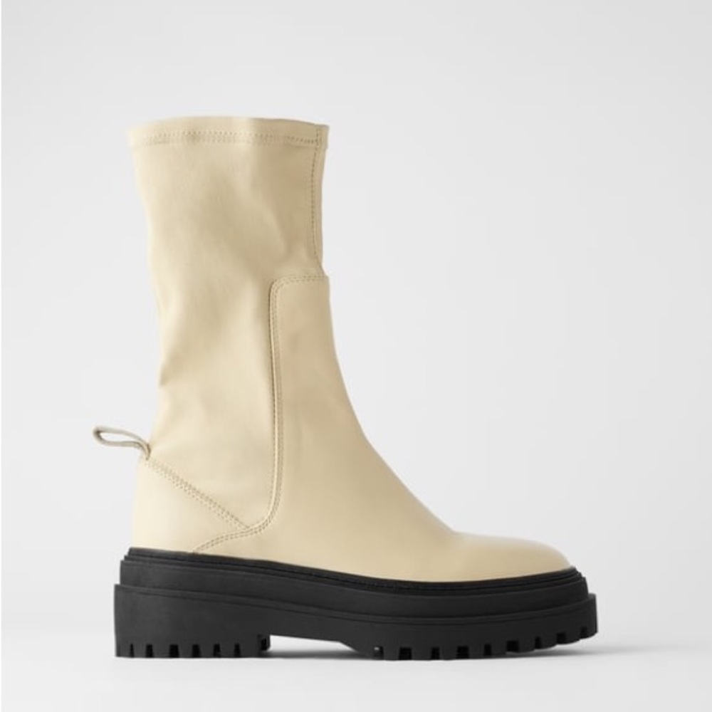 Zara Soft Leather Ankle Boots - Sz 10/41 New Dynamite Condition